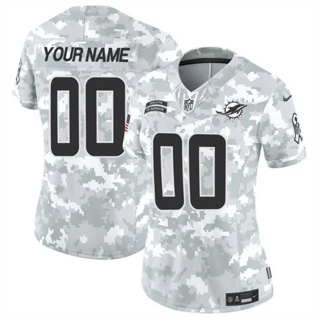 Womens Miami Dolphins Active Player Custom 2024 F.U.S.E Arctic Camo Salute To Service Limited Stitched Football Jersey(Run Small)